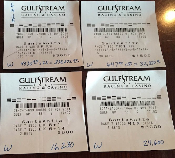 Winning tickets from Mark A.