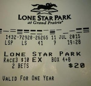 Nets $778 on Exacta at Lone Star!